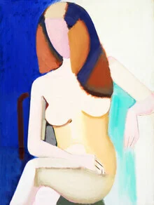 Illustration by Vilhelm Lundstrøm: seated female nude figure