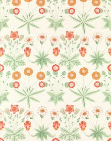 Illustration by William Morris: delicate floral patterns in soft colors