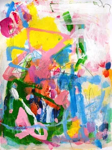 Wandbild von The Artcircle: farbenfrohe abstrakte Komposition mit lebhaften Strichen