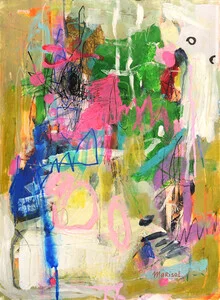 Illustration by Marisol Evora: colorful abstract composition with dynamic strokes