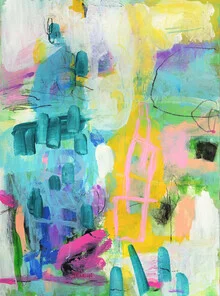 Wall art by The Artcircle: colorful abstract depiction of a lonely lake