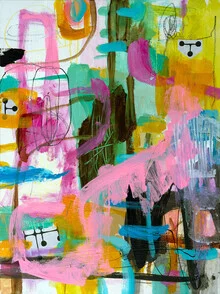 Wall art by Marisol Evora: colorful abstract composition with soft shapes