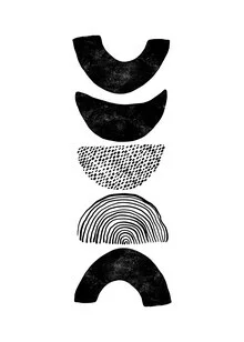 Wall art by The Artcircle: stylized shapes and structures in soft colors