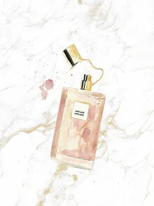 Illustration by Christina Wolff: perfume bottle in soft pastel colors
