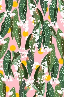 Wall art by Uma Gokhale: colorful floral patterns with tropical elements