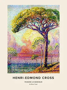 Illustration of a pine tree in soft colors, conveying a calm atmosphere.