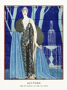 Illustration by George Barbier: stylish depiction of an elegant figure