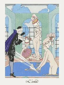 Illustration by George Barbier: stylish depiction of water and elegance