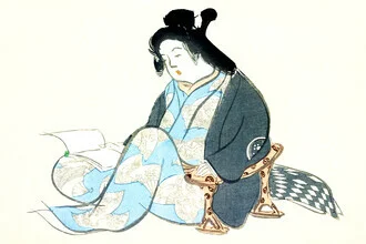 Reading lady from Momoyogusa - Fineart photography by Japanese Vintage Art