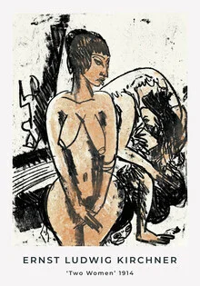 Illustration by Ernst Ludwig Kirchner: Two women in vibrant colors