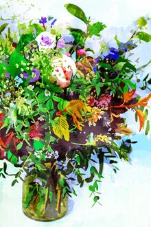 Illustration by Uma Gokhale: colorful flowers in a harmonious arrangement