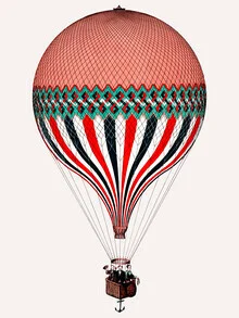 Vintage illustration of a hot air balloon in soft colors