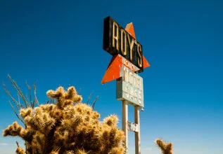 Photo art by Aurica Voss: vintage motel on Route 66 in California