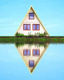 Photo art by Pascal Krumm: house and reflection in the calm water of a lake