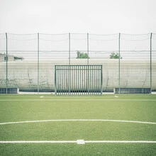 Photo art by Franz Sussbauer: Skater bowl with artificial grass and wooden fence in Munich
