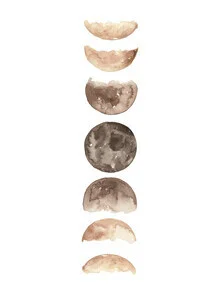 Wall art by Christina Wolff: stylized depiction of moon phases in soft tones