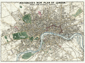 Vintage Nature Graphics, Whitbread's new plan of London (Großbritannien, Europa)