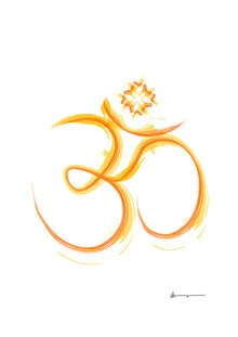 Wall art featuring a meditative Om silhouette in a minimalist style