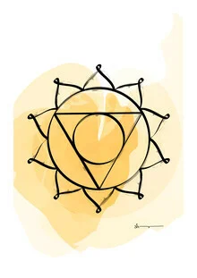 Illustration by Shankar Ramakrishnan: Solar Plexus Chakra symbol in soft colors