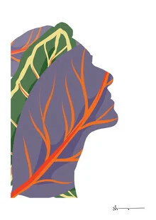 Wall art by Shankar Ramakrishnan: stylish silhouette of a woman surrounded by leaves