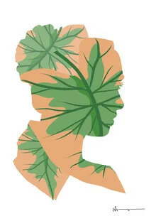 Wall art by Shankar Ramakrishnan: abstract depiction of a woman in nature