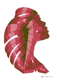 Illustration by Shankar Ramakrishnan: stylized female silhouette with leaves