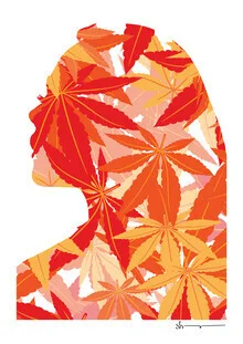 Illustration by Shankar Ramakrishnan: stylized silhouette of a woman among leaves