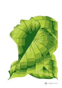 Wall art featuring a stylized silhouette of a woman with leaves, calming atmosphere.
