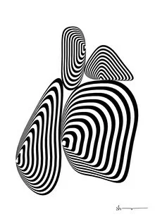 Wall art by Shankar Ramakrishnan: abstract representation of stones and meditation