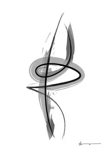 Abstract illustration featuring spiral strokes in soft colors