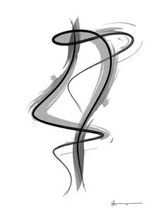Wall art featuring spiral strokes in soft colors, conveying peace and meditation.