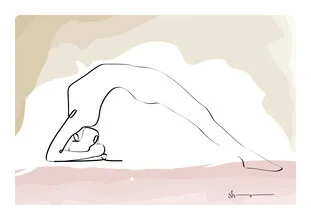 Illustration by Shankar Ramakrishnan: relaxing yoga poses in soft colors