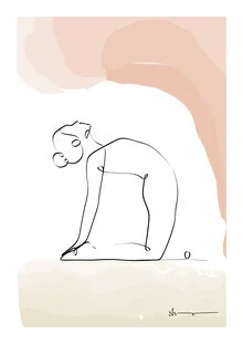 Illustration by Shankar Ramakrishnan: relaxed depiction of the Camel Pose in yoga
