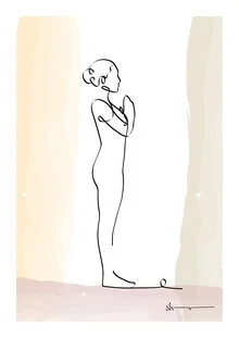 Illustration by Shankar Ramakrishnan: calming yoga pose in soft colors