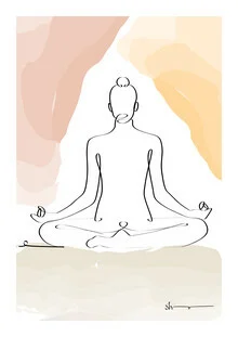 Illustration by Shankar Ramakrishnan: calm meditation in soft colors