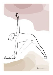 Illustration by Shankar Ramakrishnan: harmonious depiction of the Triangle Pose in yoga