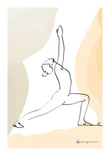 Illustration by Shankar Ramakrishnan: relaxed yoga pose in soft colors