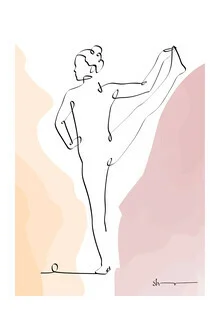 Illustration by Shankar Ramakrishnan: yoga pose in a calm, minimalist style