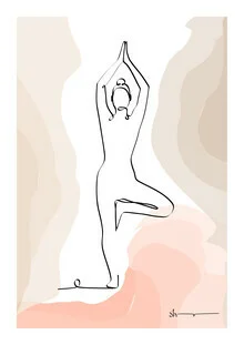 Illustration by Shankar Ramakrishnan: relaxed yoga pose in a calm style