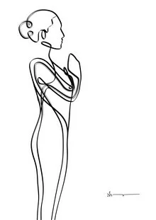 Abstract illustration of a meditating person in a prayer pose