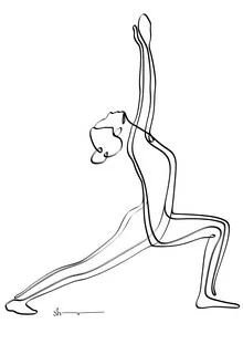 Wall art by Shankar Ramakrishnan: abstract representation of the warrior pose