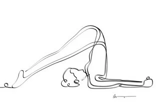 Illustration by Shankar Ramakrishnan: depiction of the Plow Pose in yoga