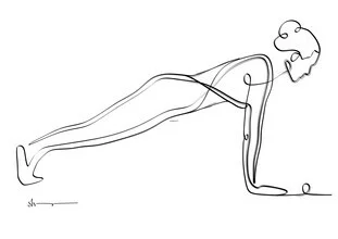 Illustration by Shankar Ramakrishnan: Plank pose in harmonious design