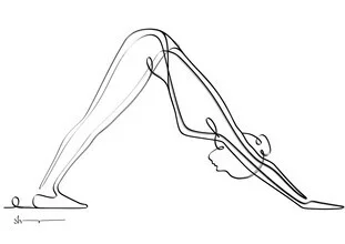 Illustration by Shankar Ramakrishnan: calming yoga pose in a minimalist style