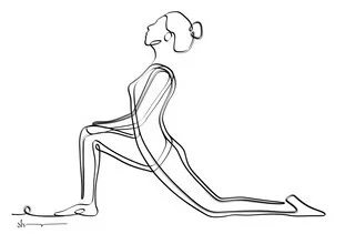 Wall art by Shankar Ramakrishnan: abstract depiction of a deep lunge pose