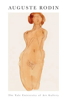 Illustration by Auguste Rodin: naked woman in a dreamy pose