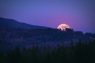 Photo art by Florian Eichinger: full moon over a tranquil night lake