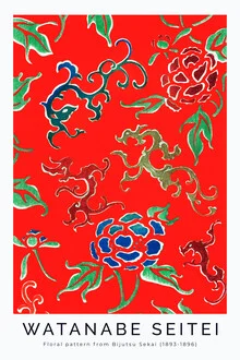 Wall art featuring a floral pattern: delicate flowers in soft colors
