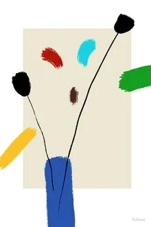 Wall art by Atelier Posters: colorful flowers in an abstract vase