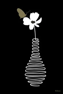 Wall art by Atelier Posters: delicate flower illustration featuring a butterfly